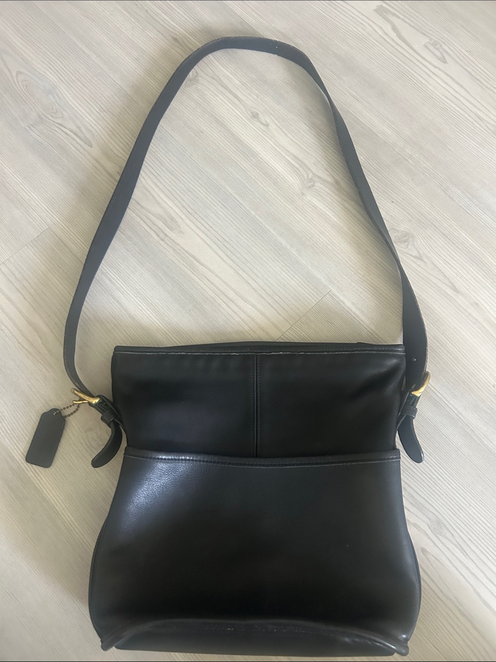 Vintage Coach Black Leather Bleecker Bucket Bag 4153